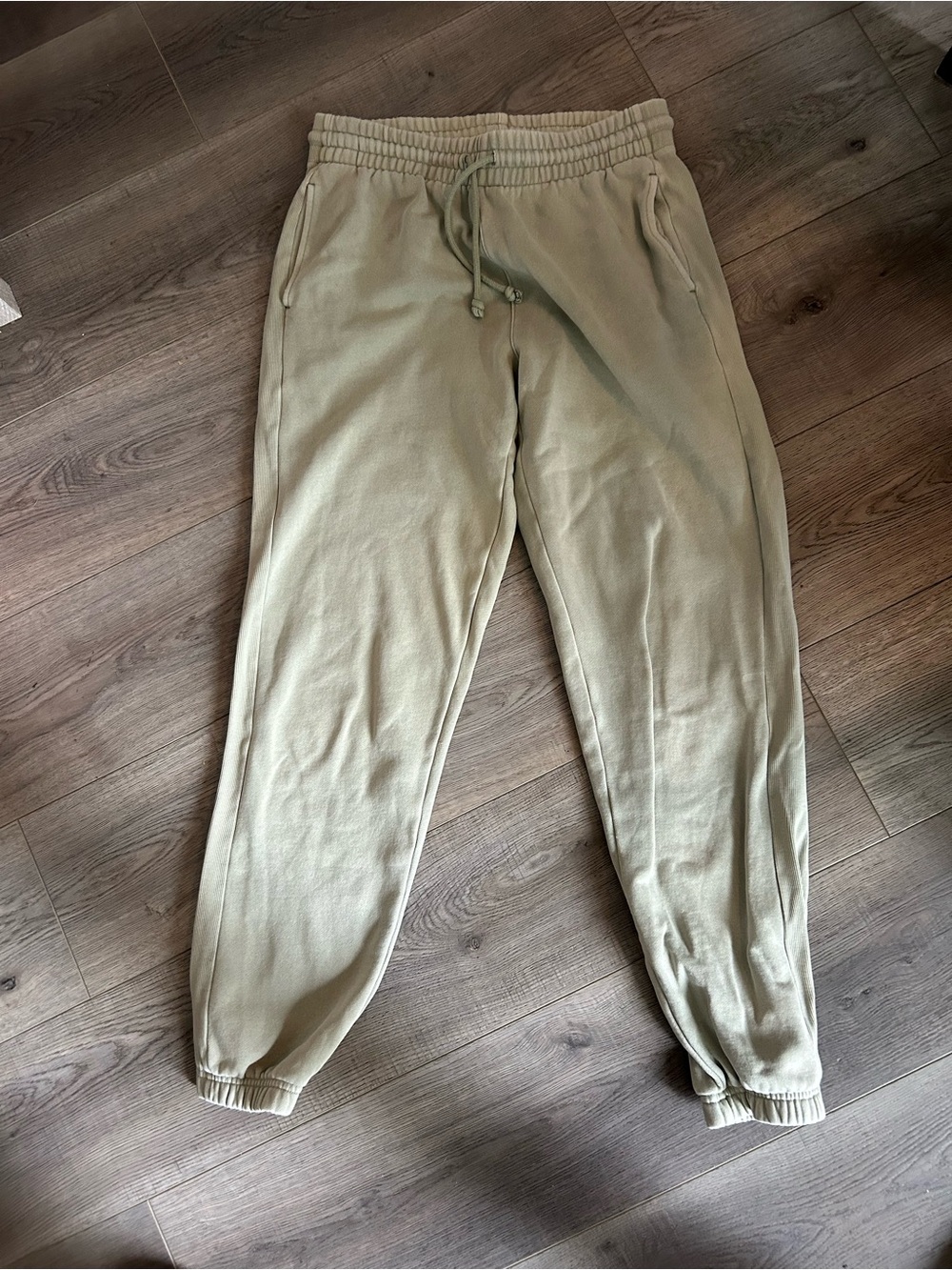 TNA Cozy AF Fleece Sage Green Drawstring Joggers